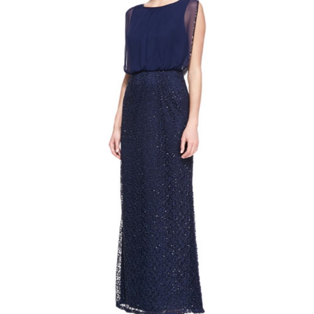 Aidan Mattox Sleeveless sequin blouson gown